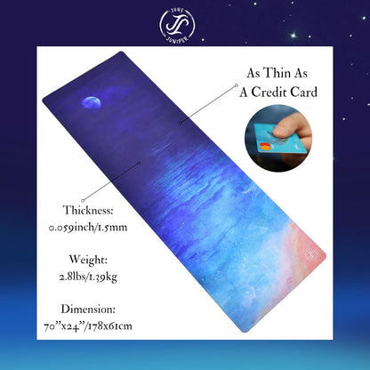 June & Juniper Travel Yoga Mat Foldable Lightweight - Thin Light Non-Slip Travel Yoga Mat Eco