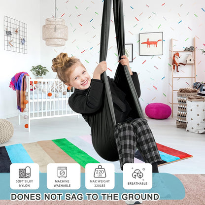 Aokitec Therapy Swing for Kids with Special Needs (Hardware Included) Snuggle Swing Cuddle Hammock Indoor Adjustable Aerial Yoga for Children with Autism, ADHD, Asperger, Sensory Integration