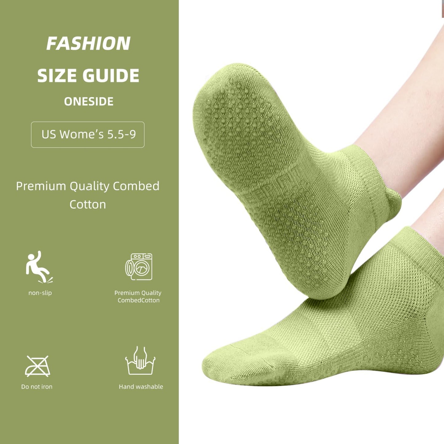 Acetin 4 Pairs Grip Socks Pilates Socks for Women