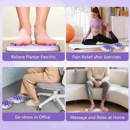 Portable Double Foot Massage Roller,Plantar Fasciitis Relief, Dual Foot Acupressure Therapy for Stress Relief and Improved Circulation, Portable Reflexology Tool for Home and Office Use (Green)