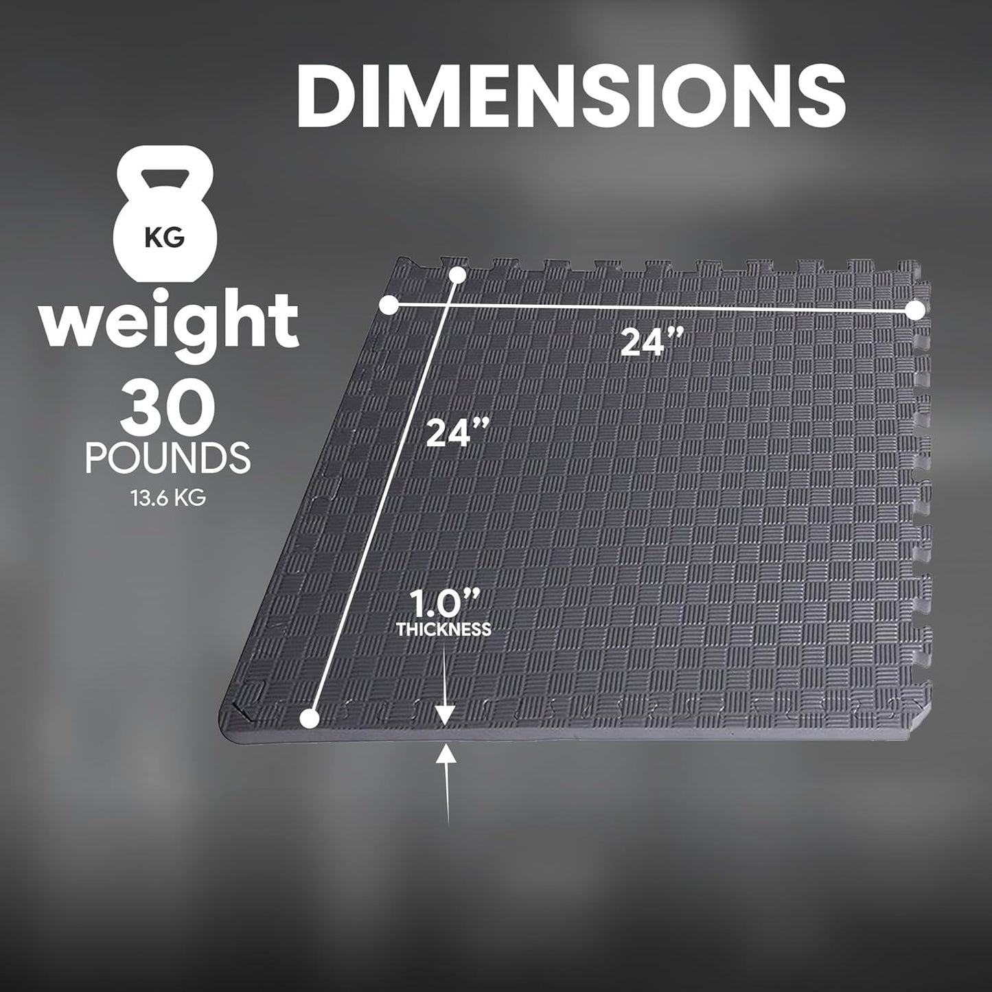 BalanceFrom Puzzle Exercise Mat 1" Thick, EVA Interlocking Foam Floor Tiles for Home Gym, Mat for Home Workout Equipment, Floor Padding for Kids, Black, 24 in x 24 in x 1 in, 24 Sq Ft - 6 Tiles