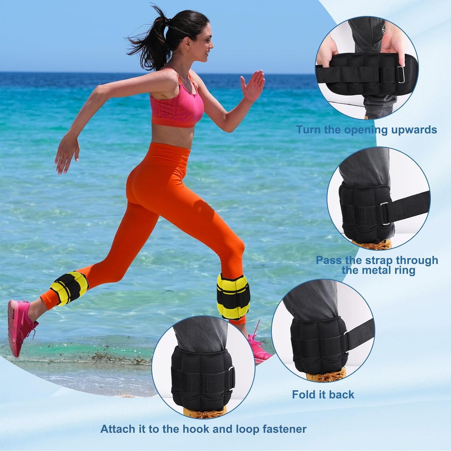 PATIKIL Adjustable Ankle Weights Wrist Leg Arm Weights Sandbags for Women Men Strength Training Weight Yoga Jogging Walking Aerobics