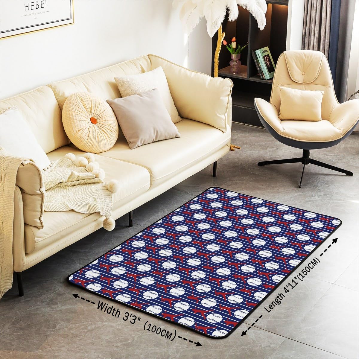 jejeloiu Basketball Living Room Rugs for Bedroom 5x7 Kids Gaming Sports Decor Carpet for Boys Girls Teens Ball Games Area Rug Soft Gift for Basketball Lover Grey and Black Room Decor