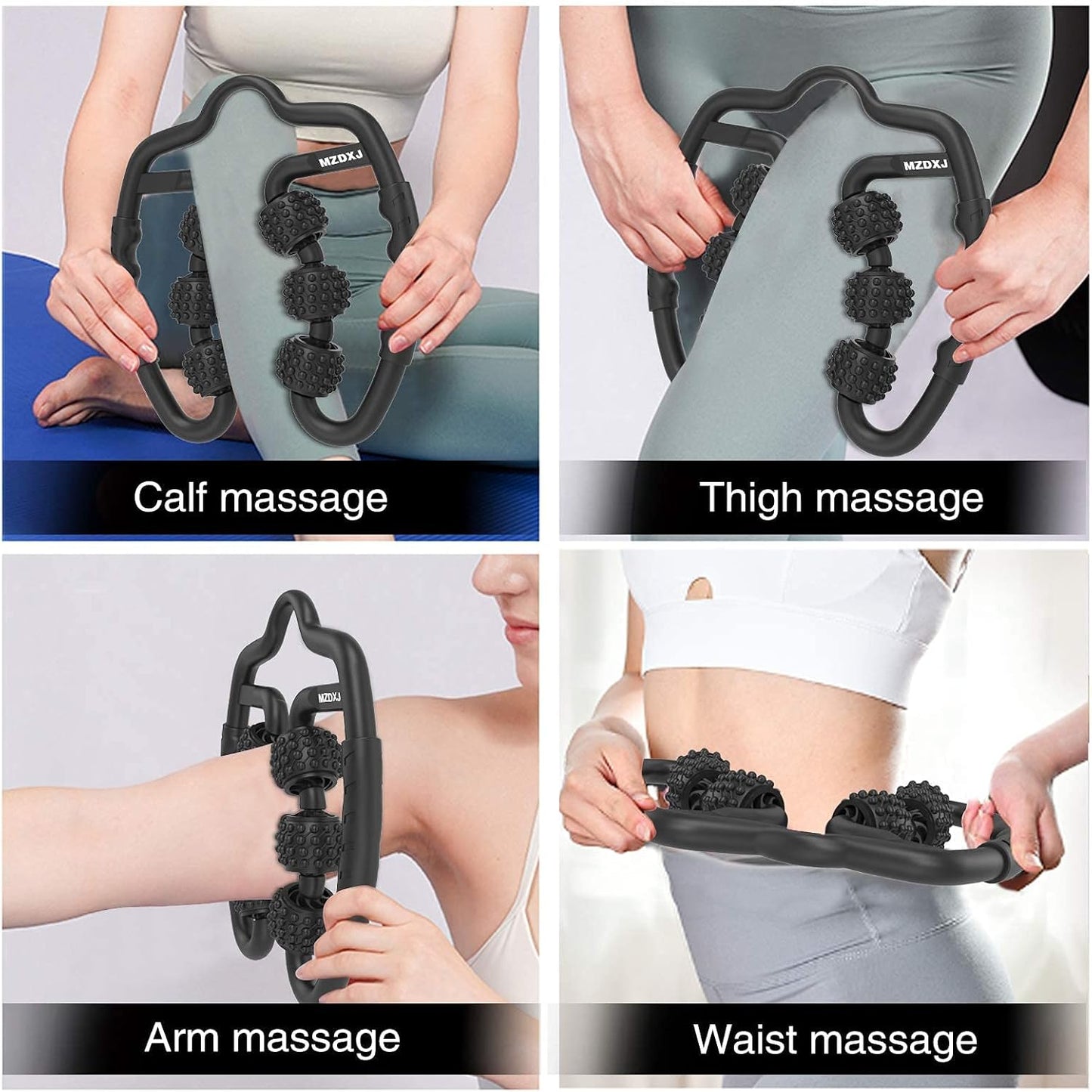 Cellulite Massage Tool, Anti-Cellulite Roller- Lymphatic Drainage Massager - Muscle Roller, Deep Fascia Massage, Dimpled Skin Removal, Legs/Thighs/Buttocks, Smooth Skin (14 Wheel - Blue)
