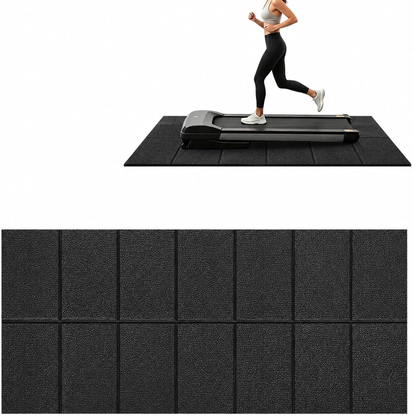 Treadmill Mat,70"x32",6mm Thickness Foldable Exercise Equipment Mat for Carpet Hardwood Floors, Compatible with Walking Pad,Spin Bike,Elliptical Trainer,Rowing Machine
