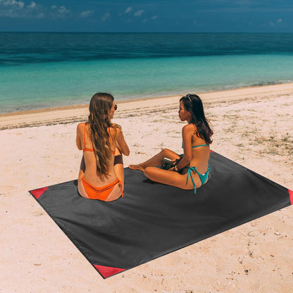 Odoland Beach Blanket Picnic Blanket, 43.3" x 27.5" SandProof Waterproof Outdoor Pocket Blanket with Portable Bag, Foldable Lightweight Sand Free Beach Mat for 1 People Hiking, Camping, Travel, Pink