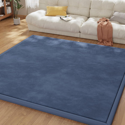Baby Play Mat for Floor, 1.3'' Thick Memory Foam Tummy Time Mat - Super Soft Coral Velvet Nursery Rug with Non-Slip Backing, Crawling Rug for Toddlers/Infants, Yoga & Tatami Use, Oatmeal, 79''x 118''