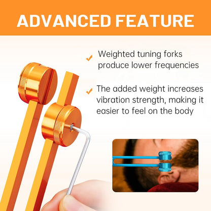 Healing Tuning Forks Set 136.10, 256, 384, 128 Hz Healing Instrument, Sound Therapy Devices with Singing Bowl for Chakra Solfeggio Essential Yoga Meditation Accessories, Healing Gifts for Women Men