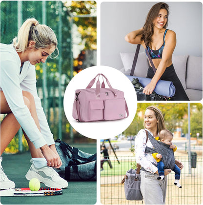 FIORETTO Women's Gym Duffle Bag with Shoes Compartment, 30L Capacity, Ideal for Travel, Gym, Sports, Duffel, Weekender