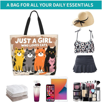 Tote Shoulder Bag Large Durable Reusable Eco-friendly Handbag Lightweight Stylish for Daily Use-19.7x15.7x5.9 Inch - Colors A