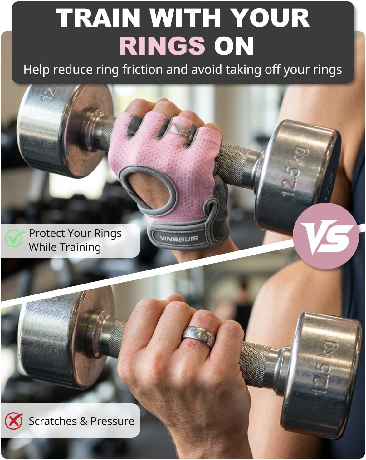 VINSGUIR Workout Gloves for Women and Men, Breathable Weight Lifting Gloves for Gym Exercise, Fitness, Training, and Cycling, with Excellent Grip and Cushion Pads