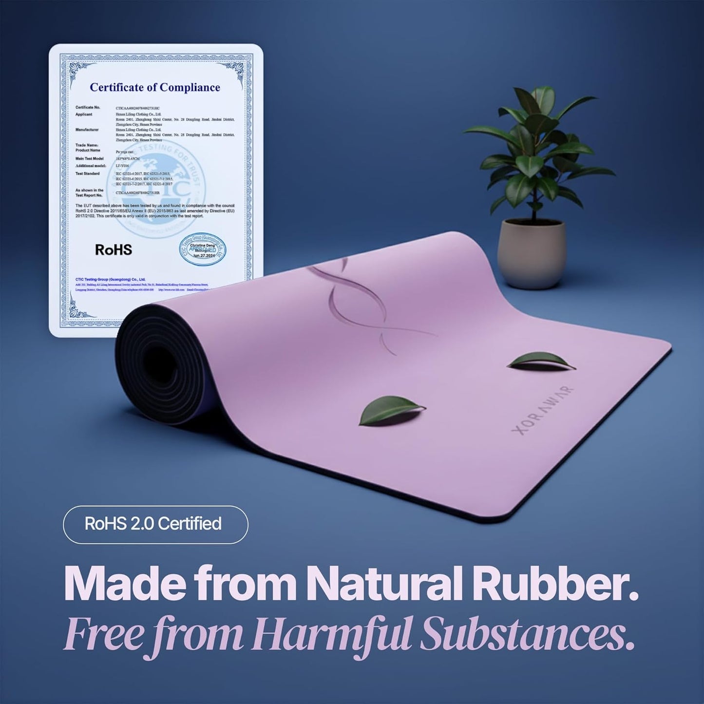 Natural Rubber Mat with Bag | 4.5 mm Pilates Mat | Non Slip Yoga Mat Non Slip| Gym Mats for Home Gym Floor Mat | Home Exercise Mats for Home Workout Accessories | Fitness Mat, Workout Mats for Home Gym | Yoga Matt | Stretching Mat