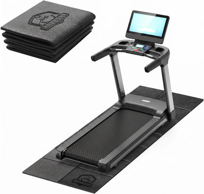 HAPBEAR Treadmill Mat – 68"x24"x1/5" Thick Non-Slip Foldable Exercise Equipment Mat for Walking Pad, Weight Bench & Treadmill – Shock Absorbing Floor Protector for Home Gym, Carpet & Hardwood Floors