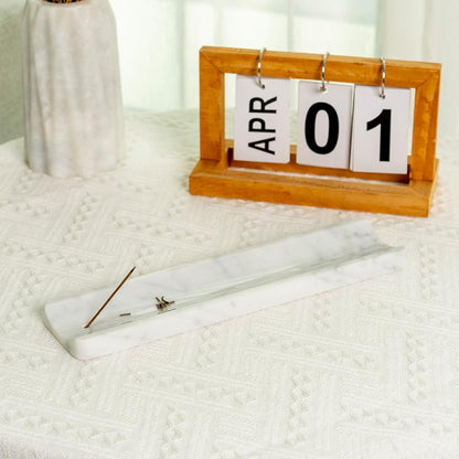 Koville Marble Incense Holder, Incense Holder for Sticks, Incense Sticks Holder Ash Catcher for Meditation Yoga SPA, Natural Stone Incense Burner, Home Table Decor (Green)