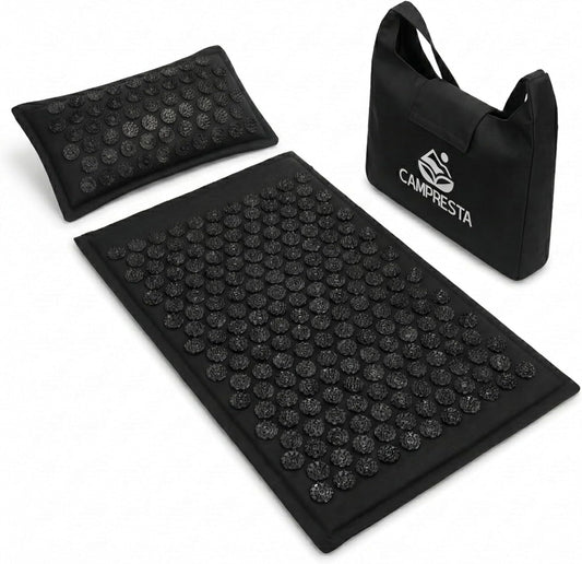 Acupressure Mat and Pillow Set, Mat with HIPS Spikes for Back/Neck Pain Relief, Sciatic, Headache, Stress and Muscle Relaxation