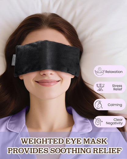 Lavender Eye Pillow for Relaxation, Yoga, Sleep – Weighted Eye Mask for Headache, Sinus, Aromatherapy Moist Heat Compress, Meditation Accessory, Relaxation Gift for Women (Purple)