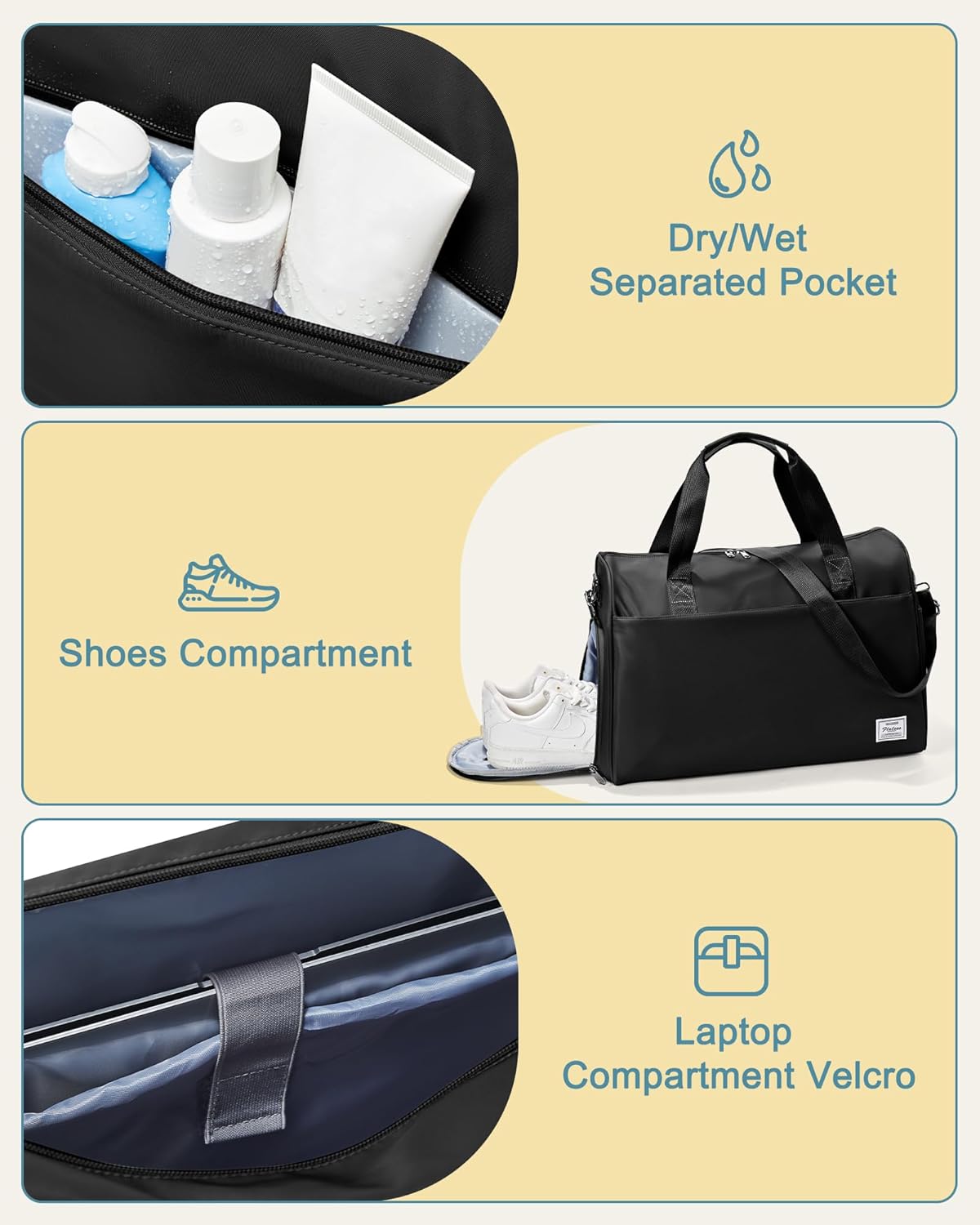 Gym Bag Womens Mens with Shoes Compartment and Wet Pocket Travel Duffel Bag for Women for Plane Sport Gym Tote Bags Swimming Yoga Waterproof Weekend Overnight Carry on Bag Hospital Holdalls - Colors B