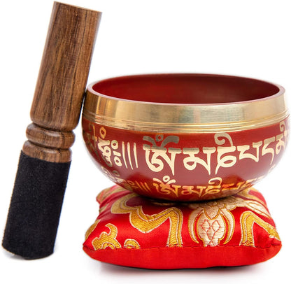 Tibetan Singing Bowl Set - Authentic Handcrafted Mindfulness Meditation Holistic Sound 7 Chakra Healing by Himalayan Bazaar (Turquoise)