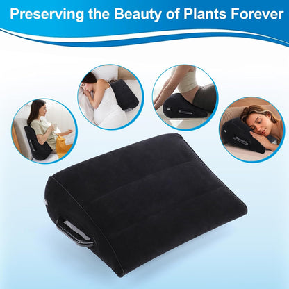 Gugxiom Portable Wedge Pillow Inflatable Cushion, Inflatable Lumbar Pillow, Use in Office Chair Car Seat Bed Travel Camping, for Yoga Sleeping Reading Lumbar Support Cushion (Black)