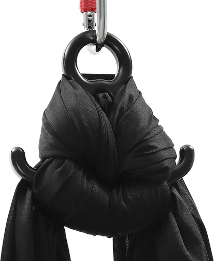 16.4FT 5 m Aerial Yoga Swing Sling Strong Yoga Hammock Kit, Aerial Silks Equipment Set, 440.92 Max Load Capacity, Black