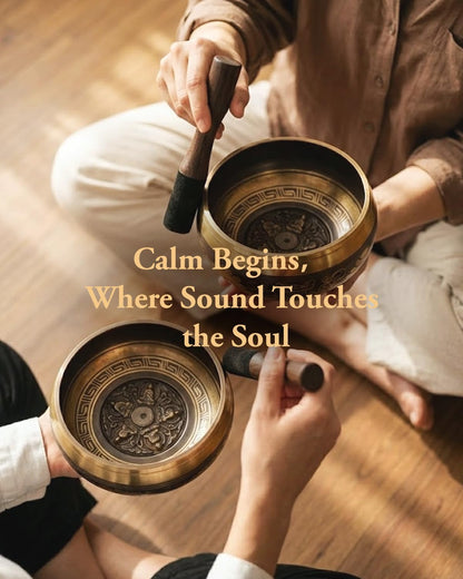 Relaehih Tibetan Singing Bowls Set-Hand-hammered in Nepal Sound Bowl for Meditation, Yoga, Chakra, Meditation Accessories, Stress Relief Tool and Unique Gifts for Women, Men (Yellow, 4 inch)