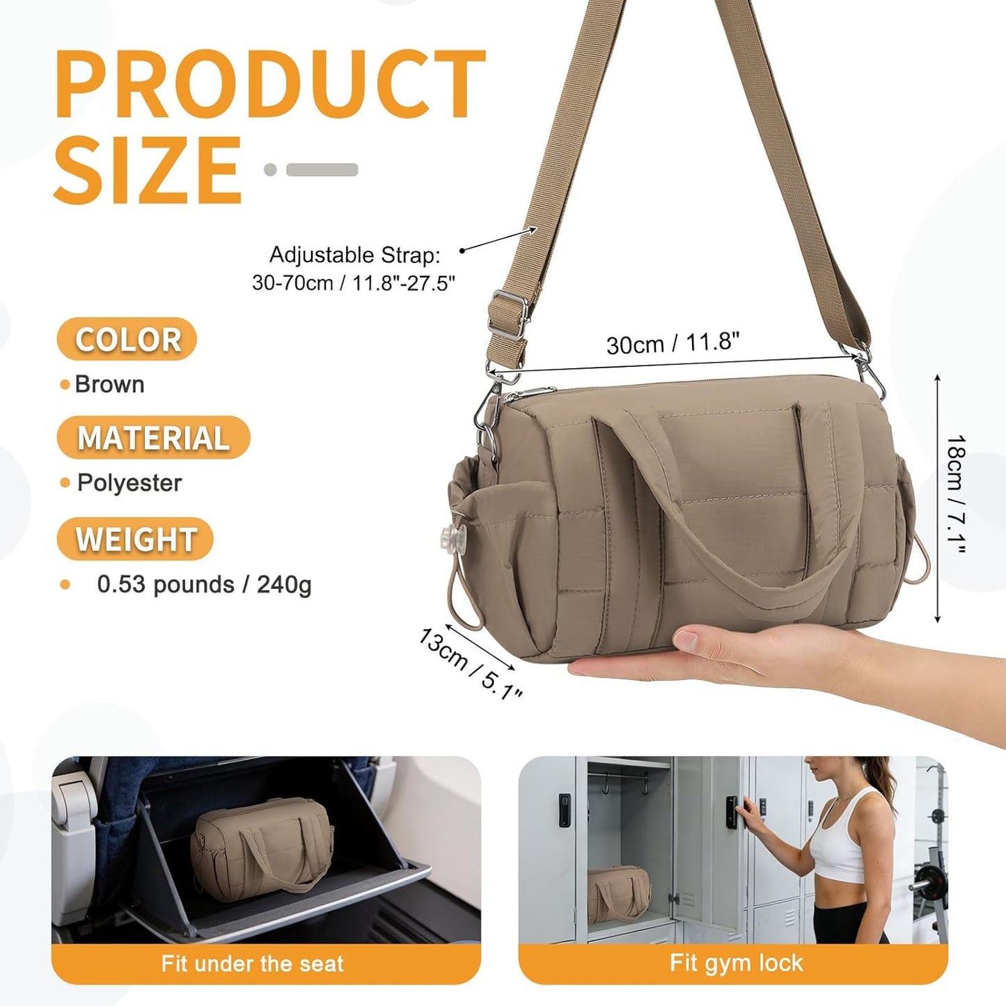20L Gym Bag for Women, Medium Sport Duffel Bag with Yoga Mat Strap,Wet Pocket, Water-Resistant Adjustable Strap for Gym Yoga, Black