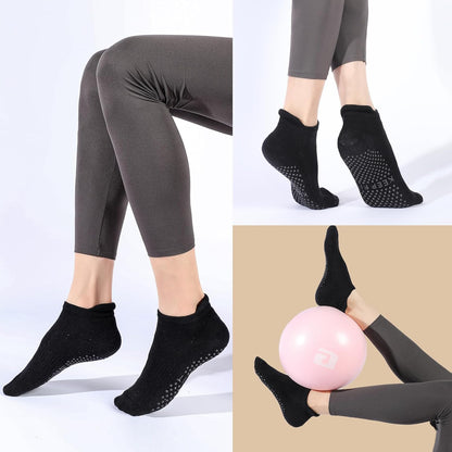 loudashuaiqi Grip Pilates Socks Non Slip Athletic Yoga Socks with Grips for Women Grippy socks for Hospital Workout Barre