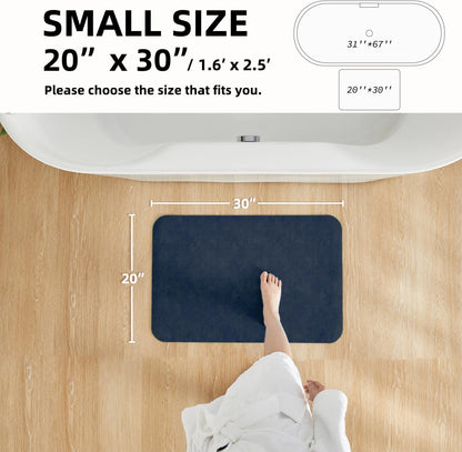 TYUU Bath Mat, Bathroom Rugs Non Slip Washable Thin Absorbent Quick Dry Bath Mat Fits Under Door Bathroom Floor Mat Perfect for Bath, Shower, or Sink 24"x36" Dark Grey