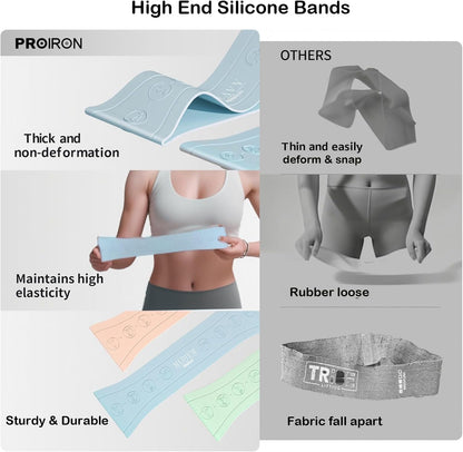 Silicone Resistance Bands for Working Out, Thick Booty Bands for Legs and Glute, Non Slip Resistance Loop Bands for Exercise, Workout Bands for Women and Men, Pilates Yoga Starter Set, Home Fitness
