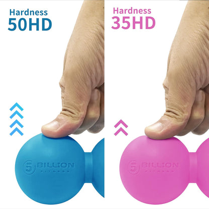 5BILLION FITNESS Peanut Massage Ball - Double Lacrosse Massage Ball & Mobility Ball for Physical Therapy - Deep Tissue Massage Tool for Myofascial Release, Muscle Relaxer, Acupoint Massage