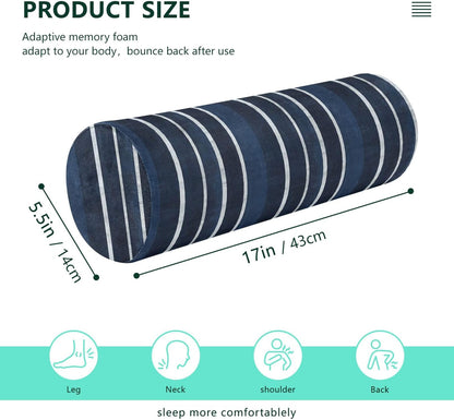 Yoga Bolster Pillow Round Neck Roll Pillow Bed Round Pillow for Baby Cylinder Decorative Pillow Bolster Pillow Covers with Zipper Gold Stripe