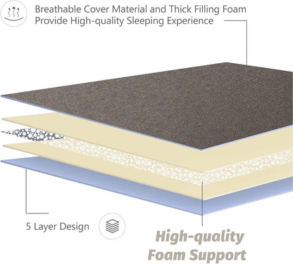 MAXYOYO Bohemian Retro Mattress Boho Floral Japanese Futon Mattress Tatami Floor Mat Foldable Portable Camping, Sleeping Pad, Lounger Couch Bed Full Size