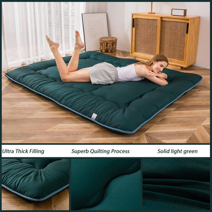 MAXYOYO Bohemian Retro Mattress Boho Floral Japanese Futon Mattress Tatami Floor Mat Foldable Portable Camping, Sleeping Pad, Lounger Couch Bed Full Size