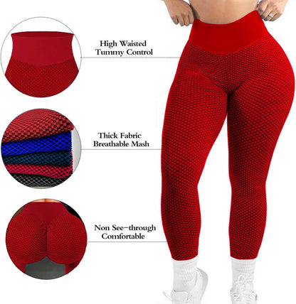 JGS1996 Butt Lifting Leggings for Women Tummy Control Workout Yoga Pants High Waisted Scrunch Booty Gym Tights