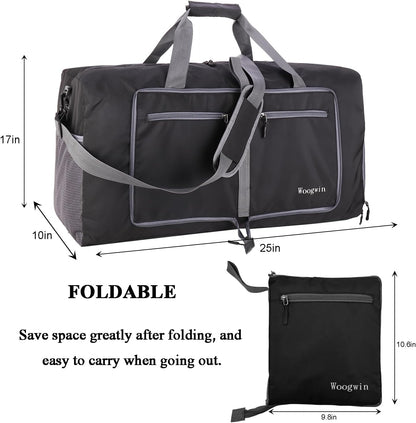 Woogwin Travel Duffel Bag Large Foldable Waterproof Overnight Bag for Beach Swim Bags Pool Sports Gym