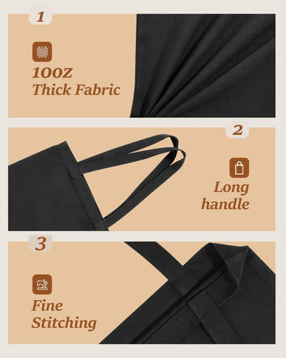 Lzerking Canvas Tote Bag Bulk for DIY Projects, 13x15 Inches Tote Bags for Grocery Shopping, 10oz Machine Washable Fabric