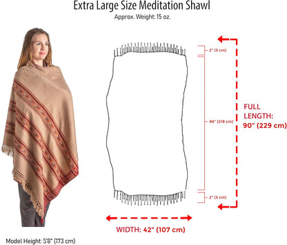 Meditation Shawl – Unisex Prayer Wrap, Large Scarf & Yoga Blanket – Soft, Lightweight & Multipurpose