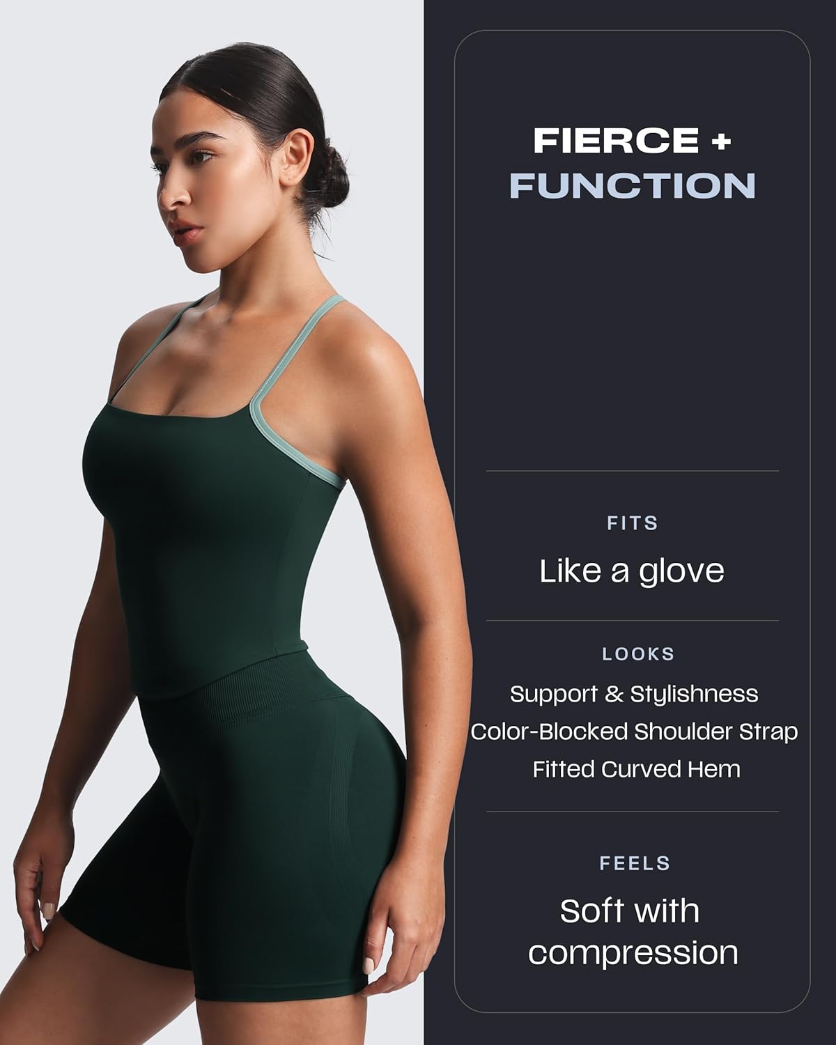 Aoxjox Women's Workout Sleeveless Color Block Lexi Tank Tops Contrasting Strap Cross Back Yoga Curve Longline Crop Top