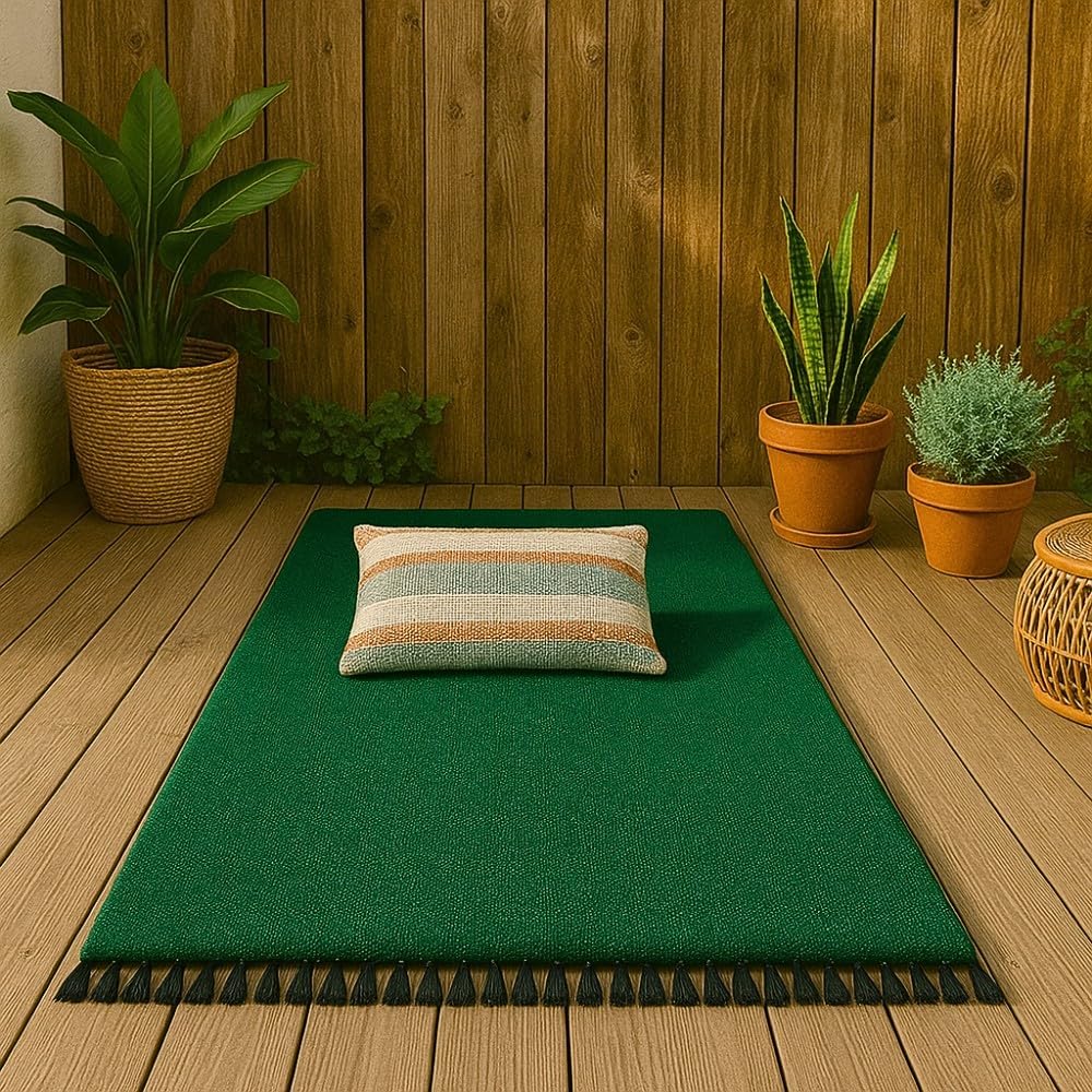 Open Road Goods Solid Color Mexican Yoga Blanket – Large Handwoven Throw for Yoga, Beach, Camping or Home – Soft and Durable Cotton Blend