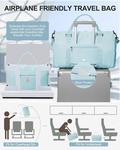 Gym Bag Womens Mens with Shoes Compartment and Wet Pocket Travel Duffel Bag for Women for Plane Sport Gym Tote Bags Swimming Yoga Waterproof Weekend Overnight Carry on Bag Hospital Holdalls - Colors A