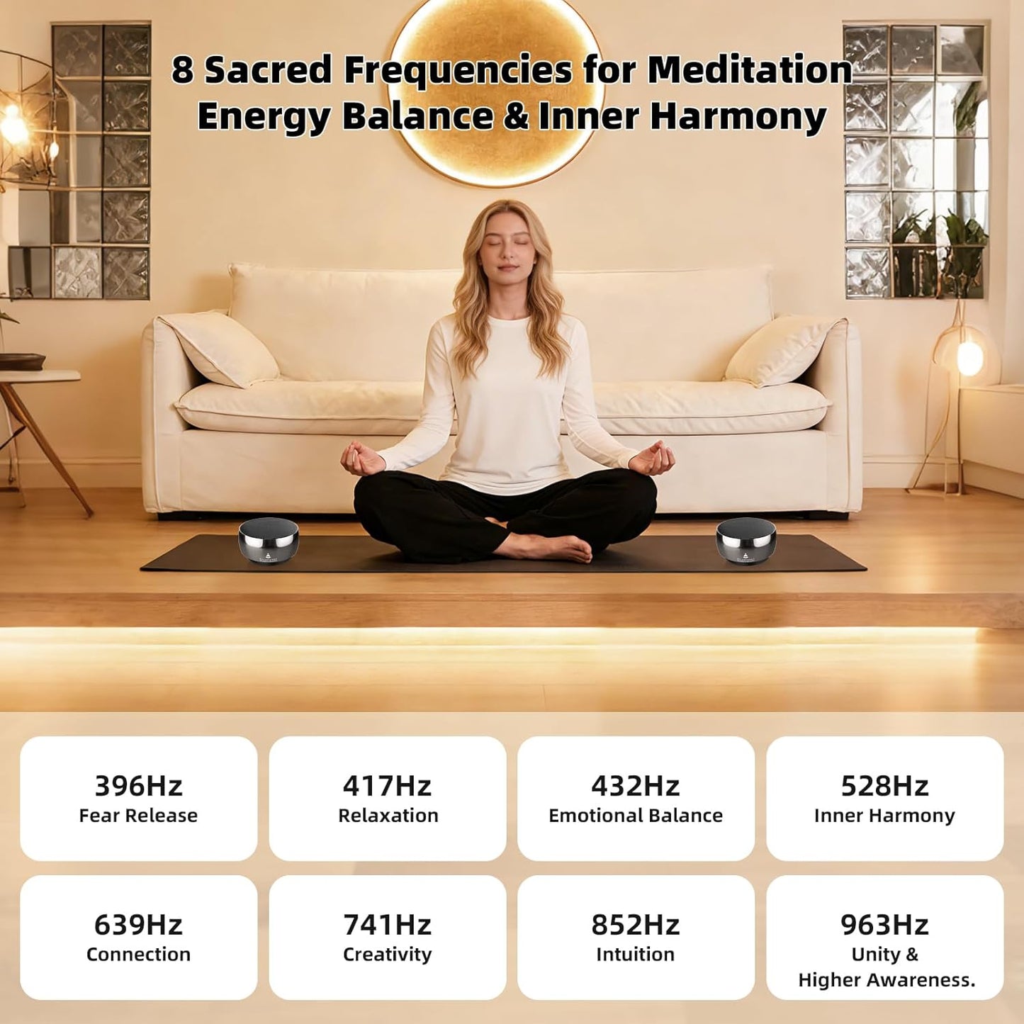Meditation System,Electronic Tibetan Singing Bowl,Sound Bath Machine for Meditation,Mindfulness,Sound Bath,Chakra Healing, Stress Relief,Sound Therapy,Yoga Practice,Relaxation