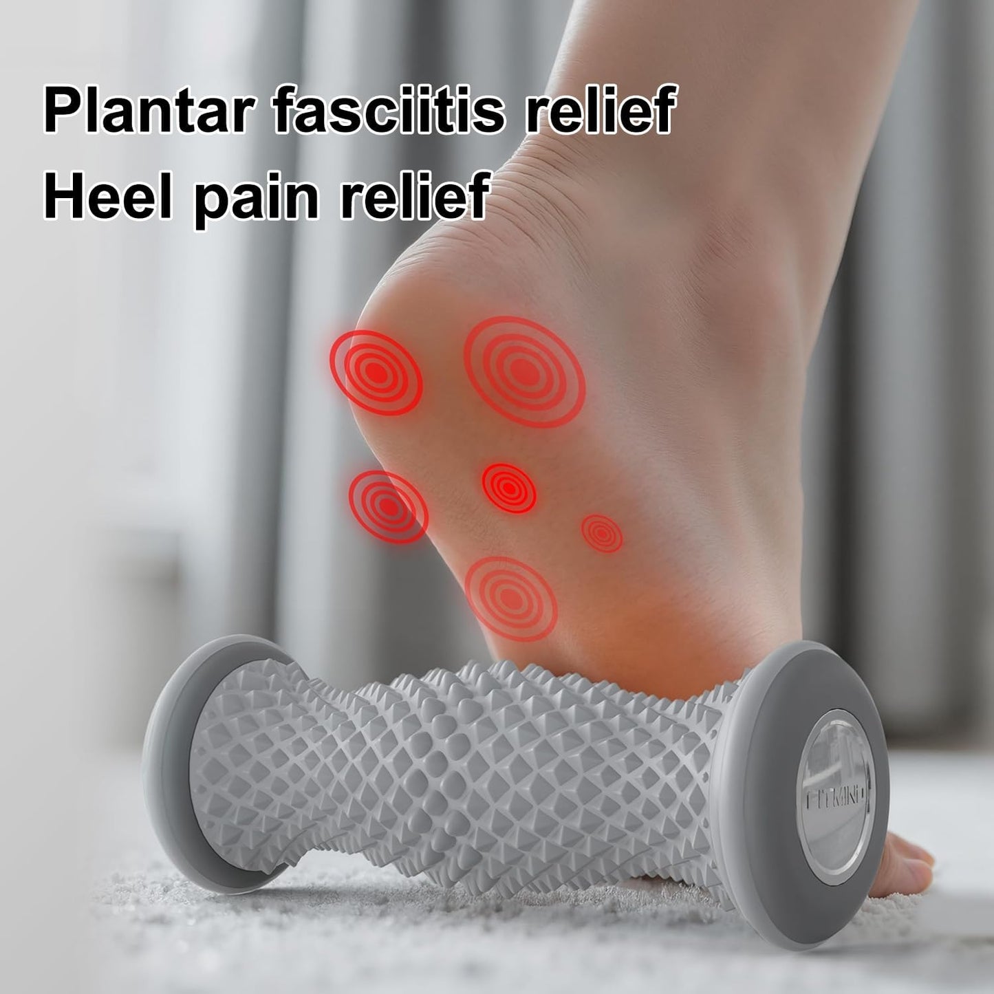 Foot Roller Massager for Plantar Fasciitis Relief, Portable Silent Deep Tissue Massager Tool for Arch and Heel Pain-Blue