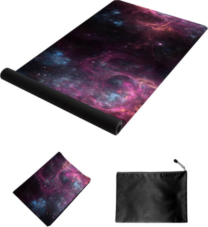 nuveti Printed Travel Yoga Mat-1/16 Inch Thick Non Slip Fitness Workout Mat with Carrying Bag, Foldable Lightweight Suede & Natural Rubber Yoga Mat for Yoga Pilates and Fitness 72" L x 24" W x 1.5mm