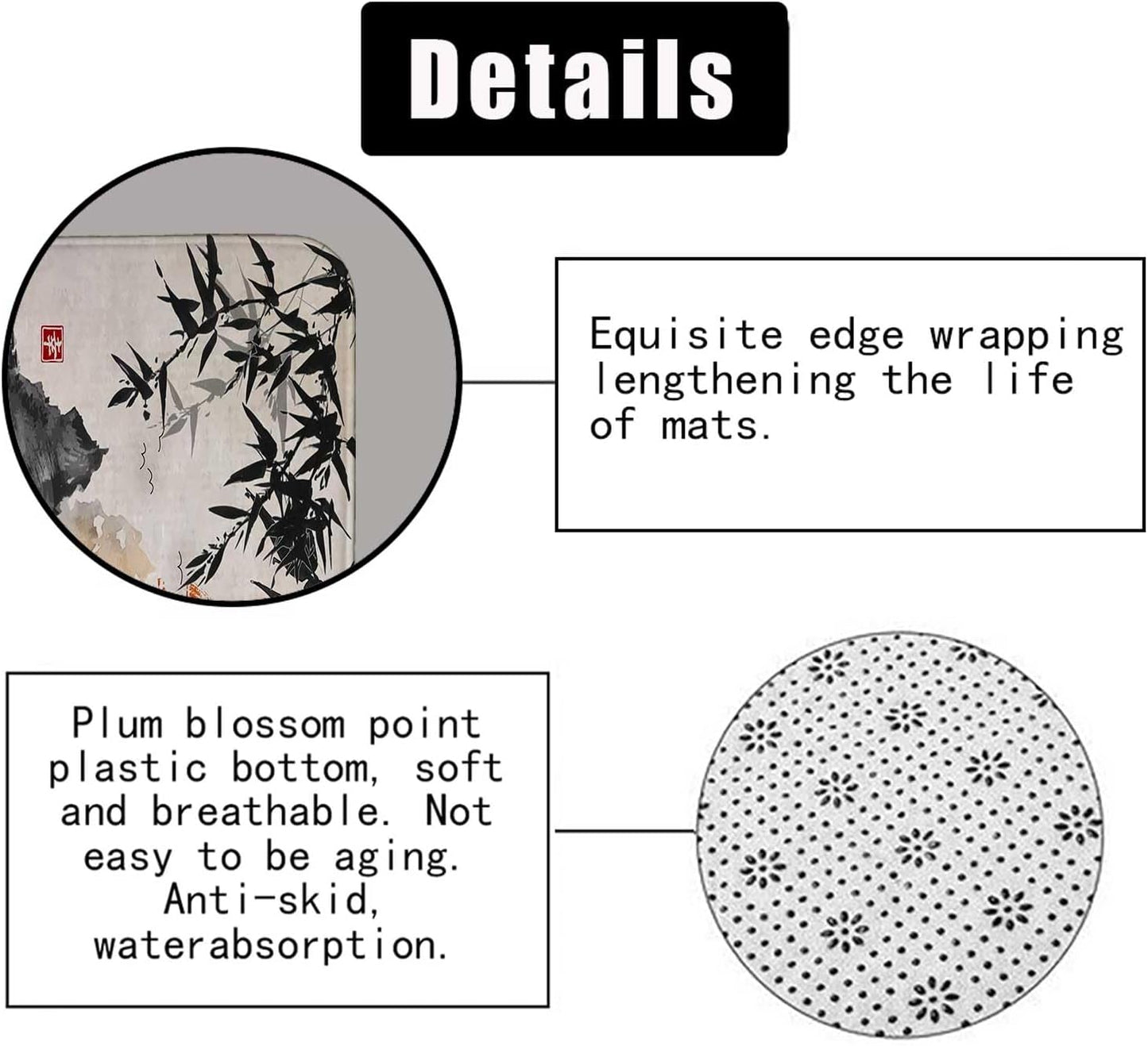 4PCS Spa Zen Shower Curtain Sets with Rugs, White Shower Curtain, Pink Floral Orchid Lotus Water Lily Stone Bamboo Water Reflection Yoga Massage Relaxing Spiritual Meditation Bathroom Decor