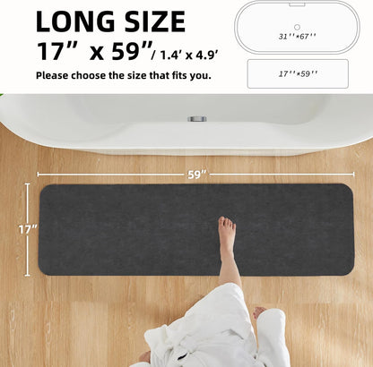 TYUU Bath Mat, Bathroom Rugs Non Slip Washable Thin Absorbent Quick Dry Bath Mat Fits Under Door Bathroom Floor Mat Perfect for Bath, Shower, or Sink 24"x36" Dark Grey