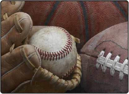 Sports Field Area Rug,5x7ft, Soccer Field Chalked Blackboard Football Stadium Board Painted Non-Slip Soft Carpet Floor Mat Indoor Living Room Bedroom Rugs Yoga Mat Home Decor