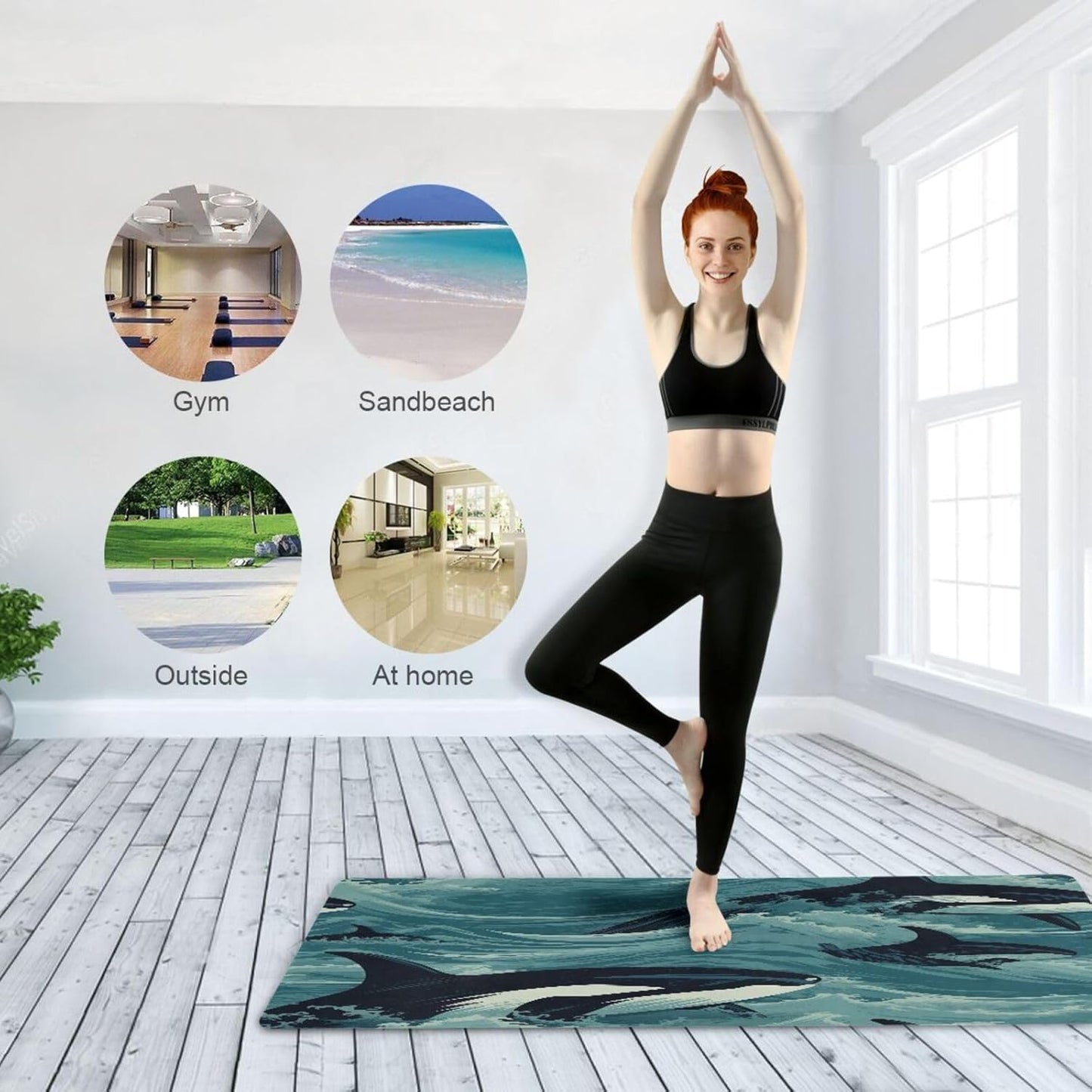 Yoga Mat Foldable Exercise Mats Gym Non Slip Workout Mat for Women and Men Pilates Floor Fitness Mat with Storage Bag 71 inch x 26 inch