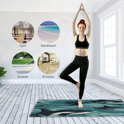 Yoga Mat Foldable Exercise Mats Gym Non Slip Workout Mat for Women and Men Pilates Floor Fitness Mat with Storage Bag 71 inch x 26 inch