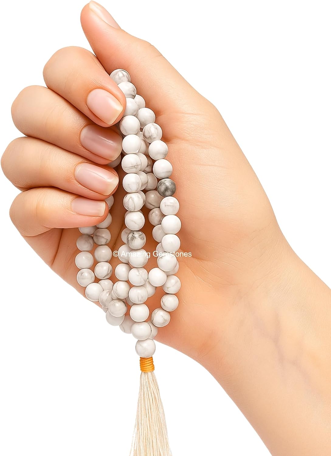 Amazing Gemstone 108 Beads Handmade Mala (Knotted, Rudraksha) - Colors B