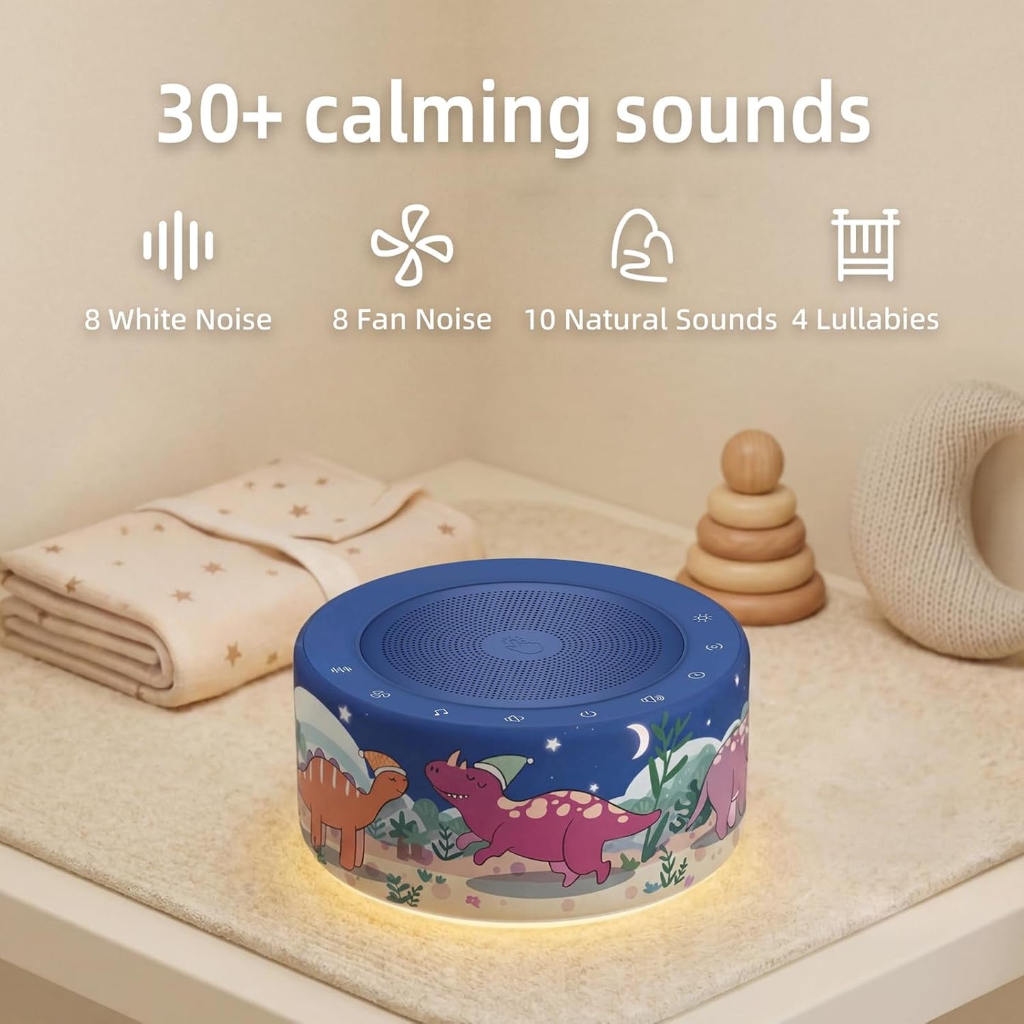 Kipcush Automatic Tibetan Meditation Bowl Sound Machine - 7 Himalayan Tones + 7 Color Night Light - Timer & Touch Control - No Manual Striking for Yoga, Chakra Healing, Stress Relief - Plug In